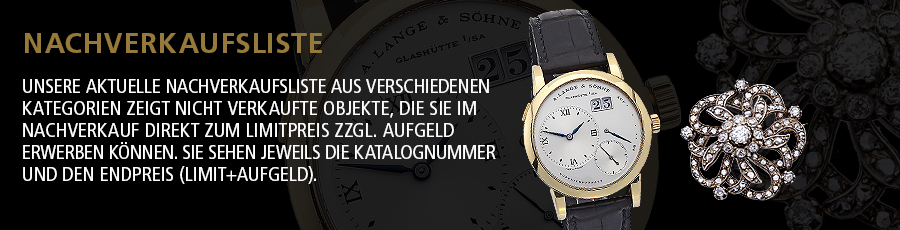 Aktuelle Liste der Nachverkäufe nach den Auktionen.