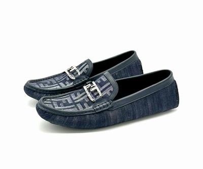 FENDI LOAFER HERREN VINTAGE N25 -Obermaterial aus Jeans Stoff ...