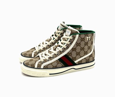GUCCI TENNIS SNEAKER TOP 1977 HIGH VINTAGE J26 -Original GG Canvas ...