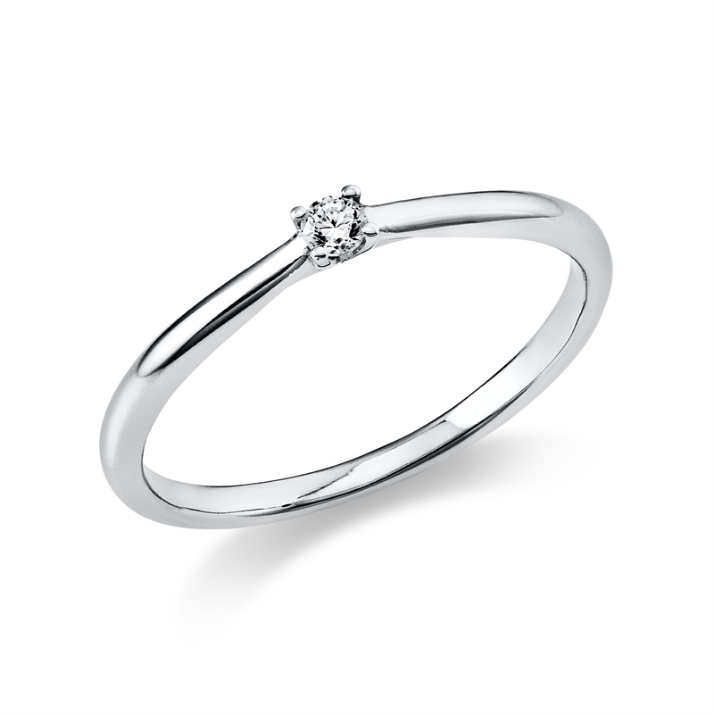 Image 90000010 - Ring 4er-Krappe 18 kt WG, 1 Brill. 0,05 ct, TW-si, Weite:56 =*=*= Unterkategorie: ...