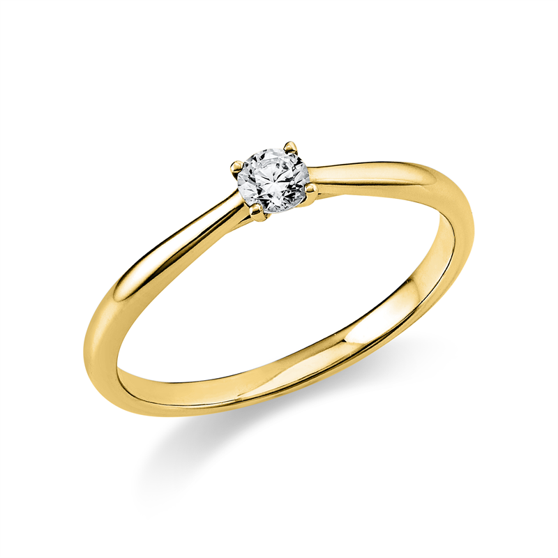 Image 90000016 - Ring 4er-Krappe 18 kt GG, 1 Brill. 0,15 ct, TW-si, Weite:51 =*=*= Unterkategorie: ...