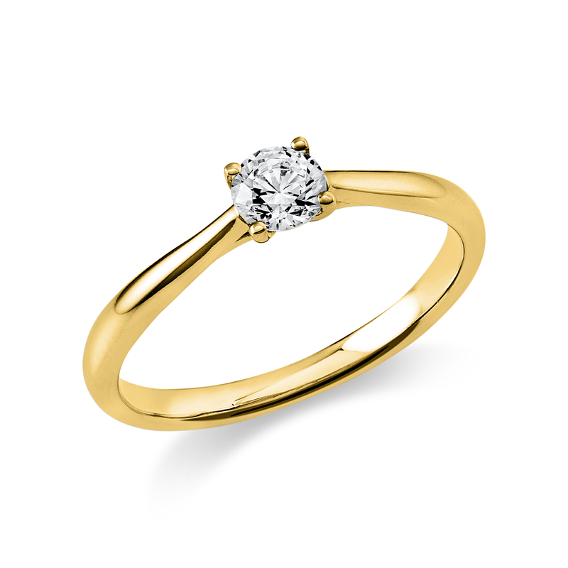 Image 90000025 - Ring 4er-Krappe 14 kt GG, GIA2347079226, 1 Brill. 0,30 ct, F-si, ...