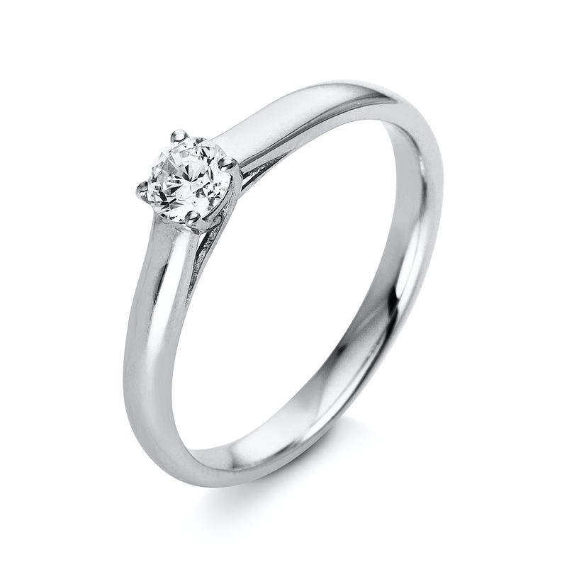 Image 90000040 - Ring 4er-Krappe 14 kt WG, 1 Brill. 0,25 ct, TW-si, B:2,4 mm, ...