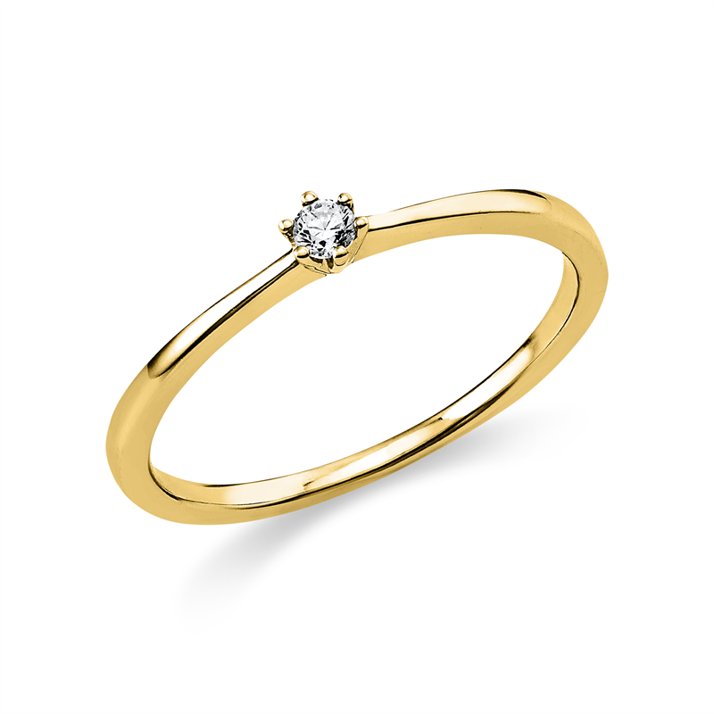 Image 90000051 - Ring 6er-Krappe 14 kt GG, 1 Brill. 0,05 ct, TW-si, Weite:58 =*=*= Unterkategorie: ...