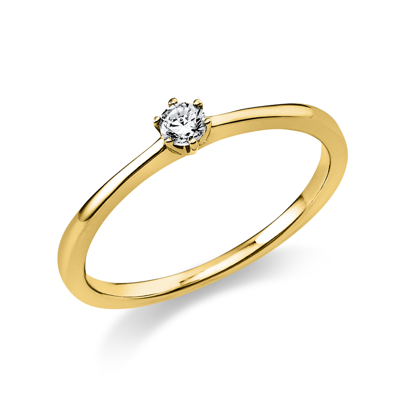 Image 90000055 - Ring 6er-Krappe 14 kt GG, 1 Brill. 0,10 ct, TW-si, Weite:58 =*=*= Unterkategorie: ...