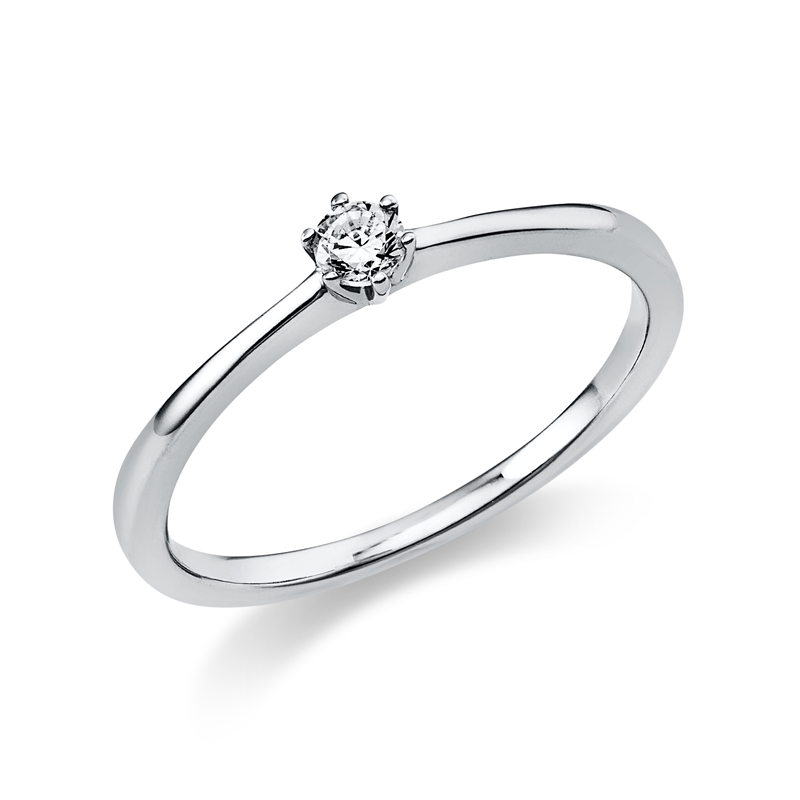 Image 90000056 - Ring 6er-Krappe 14 kt WG, 1 Brill. 0,10 ct, TW-si, Weite:56 =*=*= Unterkategorie: ...