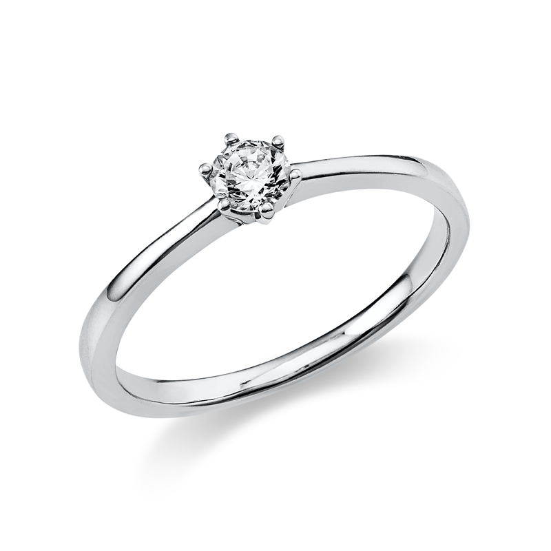 Image 90000066 - Ring 6er-Krappe 14 kt WG, 1 Brill. 0,20 ct, TW-si, Weite:56 =*=*= Unterkategorie: ...