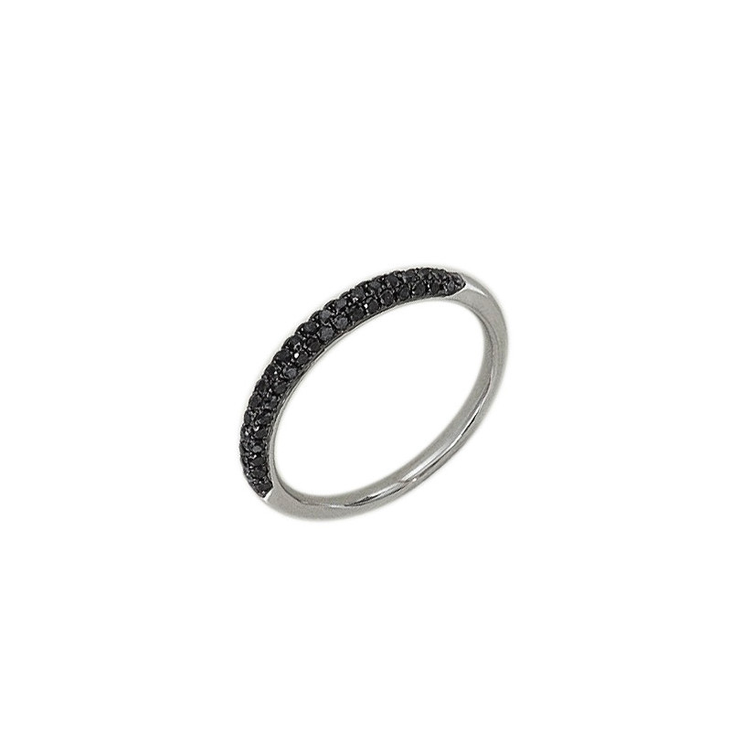 Image 90000068 - Ring 18 kt WG, schwarz rhodiniert, 61 Brillanten 0,46 ct, schwarz, ...