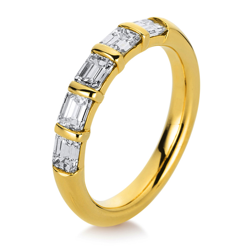 Image 90000069 - Ring 18 kt GG, 5 Sm.schliff 1,24 ct, TW-vsi/si, B:3,7 mm, ...