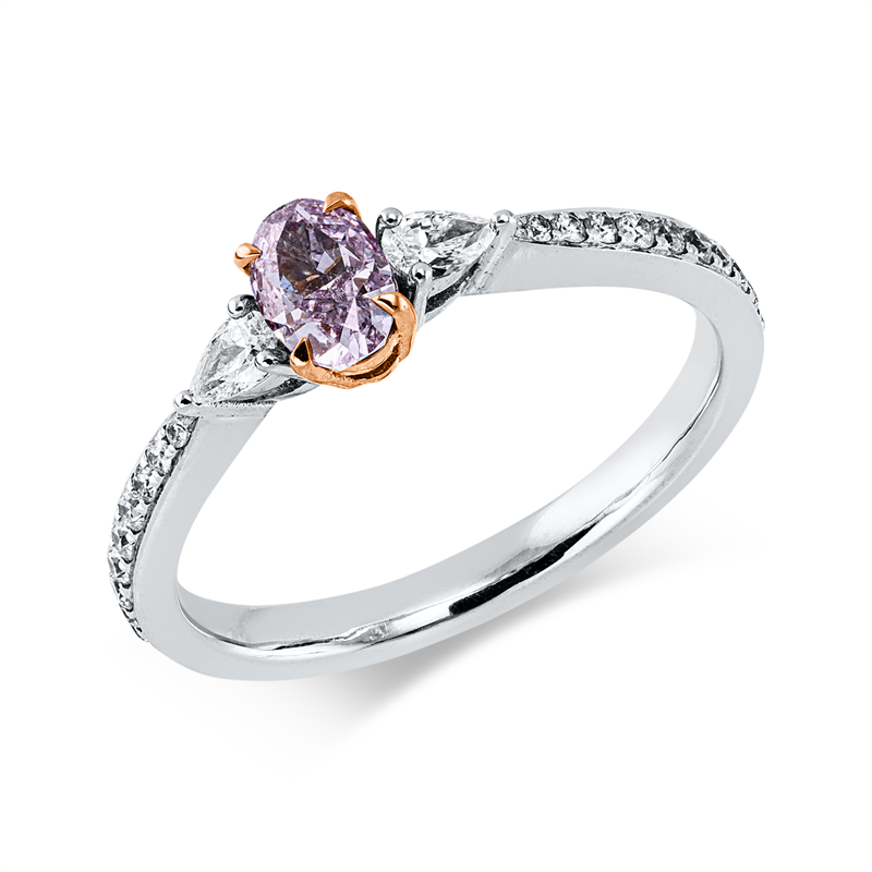 Image 90000097 - Ring 4er-Krappe 18 kt WG RG, GIA1213784405, 20 Brillanten 0,18 ct, TW-si, 2 Tropfen 0,12 ...