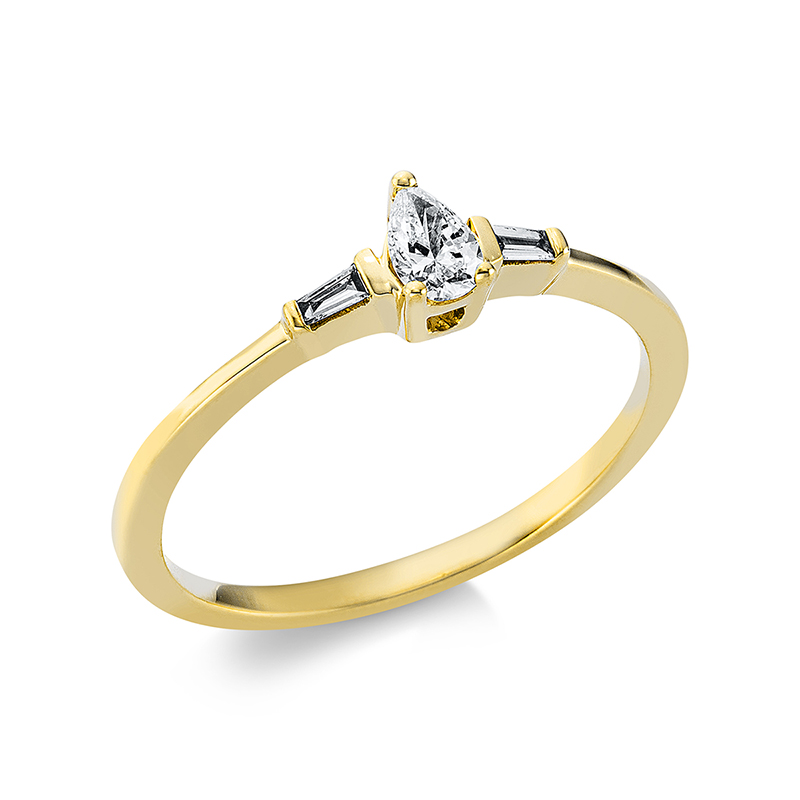 Image 90000116 - Ring 3er-Krappe 18 kt GG Tropfen, 1 Tropfen 0,15 ct, TW-si, 2 Trapeze 0,04 ct, TW-si, ...