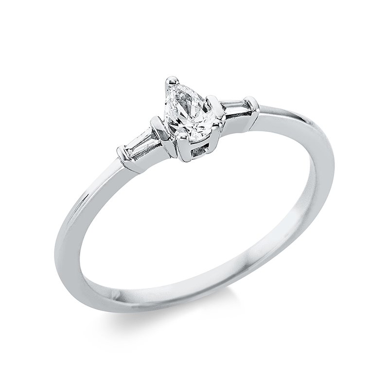 Image 90000118 - Ring 3er-Krappe 18 kt WG Tropfen, 1 Tropfen 0,15 ct, TW-si, 2 Trapeze 0,05 ct, TW-si, ...