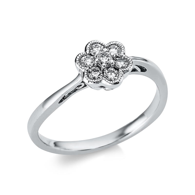 Image 90000137 - Ring 18 kt WG, 7 Brillanten 0,25 ct, TW-si, Weite:53 =*=*= Unterkategorie: Illusion ...