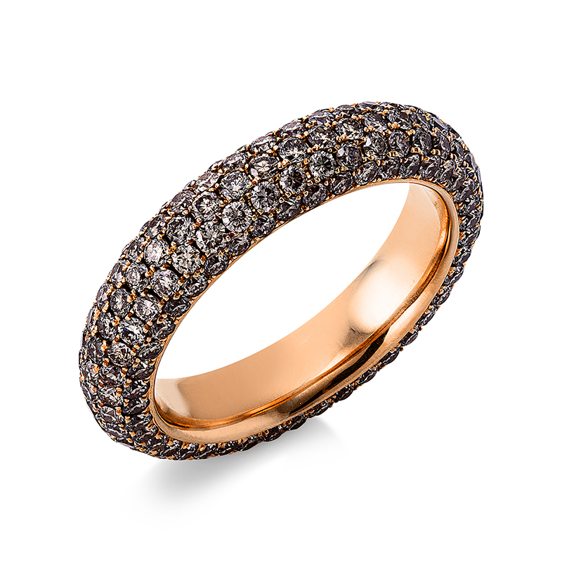 Image 90000154 - Ring 18 kt RG, 190 Brillanten 3,31 ct, braun, Weite:54 =*=*= Unterkategorie: Pavé, ...
