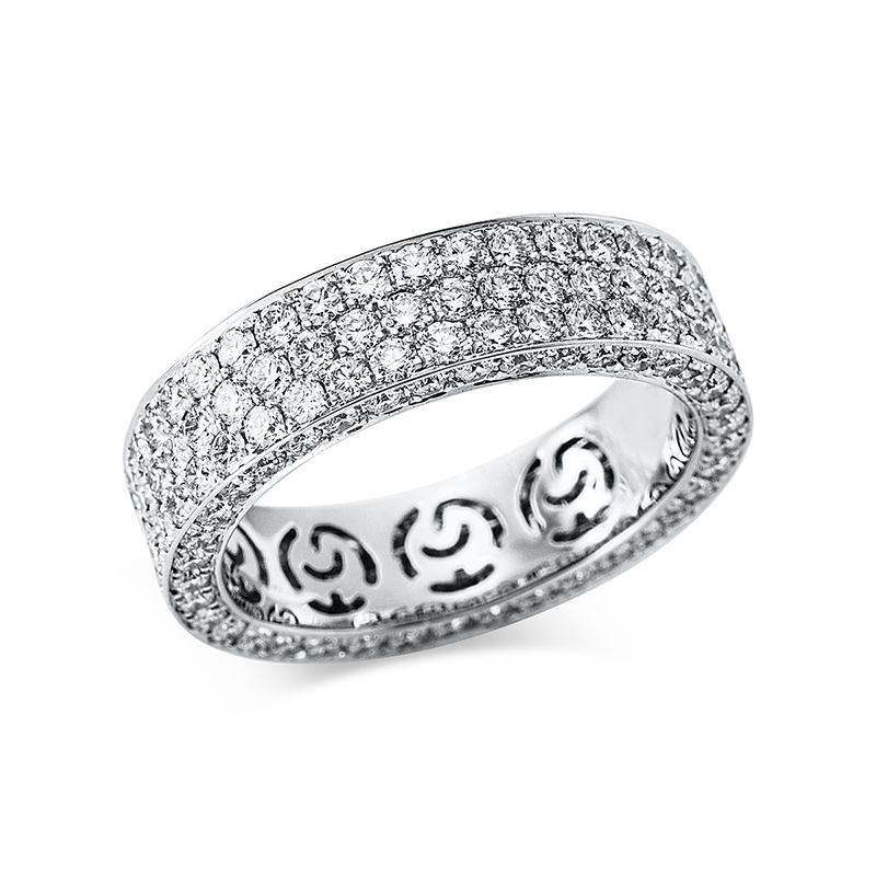 Image Ring 18 kt WG, 190 Brillanten 3,06 ct, TW-vsi, H:5,5 mm, Weite:54