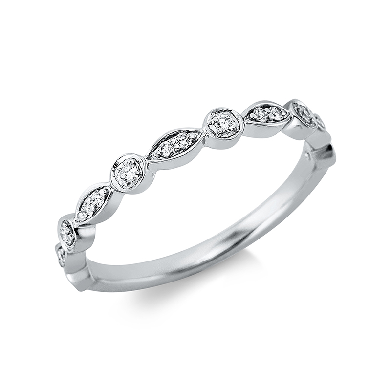 Image Ring 18 kt WG, 16 Brillanten 0,12 ct, TW-si, Weite:54