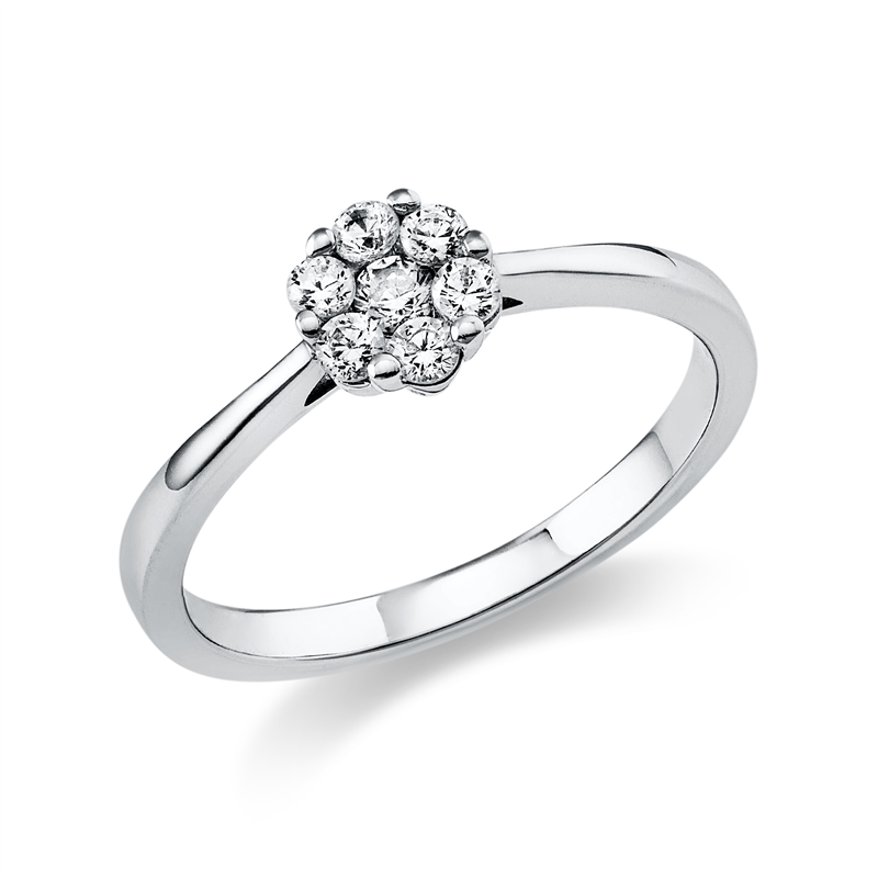 Image 90000180 - Ring 950 Pt Platin, 7 Brillanten 0,26 ct, TW-si, Ø:6,0 mm, ...