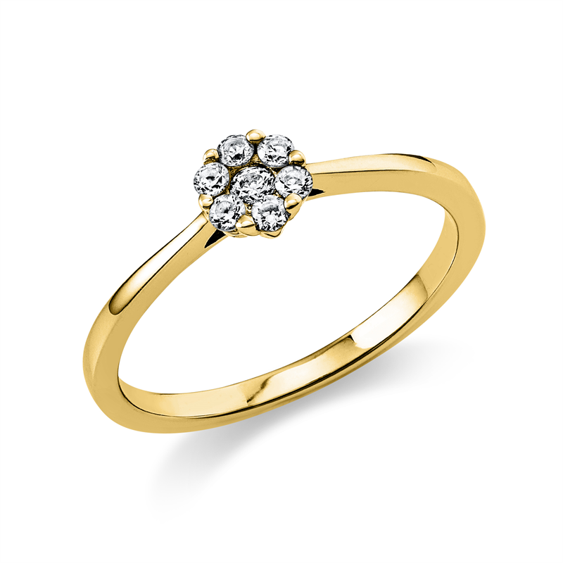 Image 90000270 - Ring 14 kt GG, 7 Brillanten 0,17 ct, TW-si, B:5,3 mm, Weite:52 =*=*= Unterkategorie: ...
