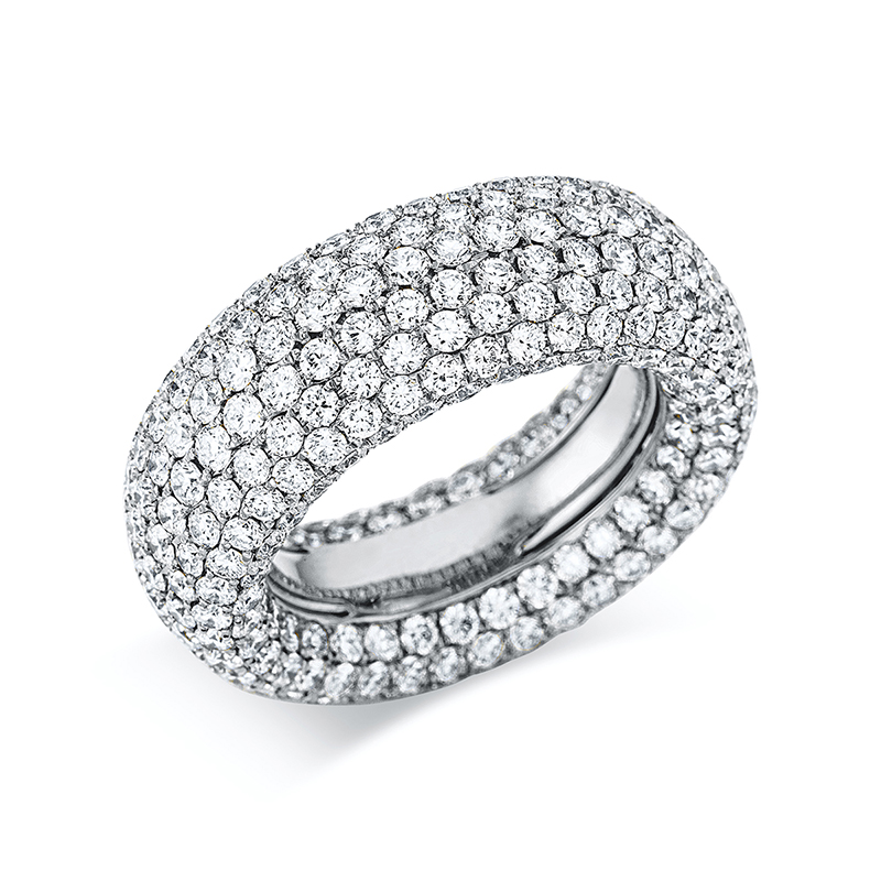 Image 90000292 - Ring 18 kt WG, 386 Brillanten 8,10 ct, TW-vsi, Weite:54 =*=*= Unterkategorie: Pavé, ...