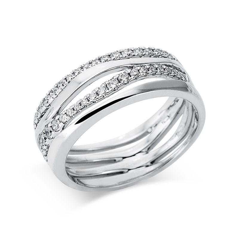 Image 90000298 - Ring 18 kt WG, 51 Brillanten 0,41 ct, TW-si, B:7,3 mm, Weite:54 =*=*= Unterkategorie: ...