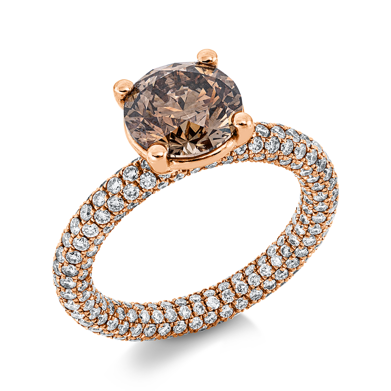 Image 90000300 - Ring 4er-Krappe 18 kt RG, GIA2225178942, 315 Brillanten 2,33 ct, TW-si, 1 Brill. 2,44 ct, ...