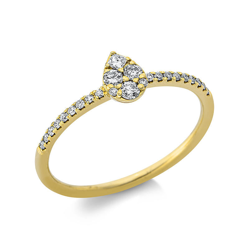 Image 90000303 - Ring 18 kt GG, 3 Brillanten 0,10 ct, TW-si, 1 Princ. 0,03 ct, TW-si, 20 Brillanten 0,08 ...