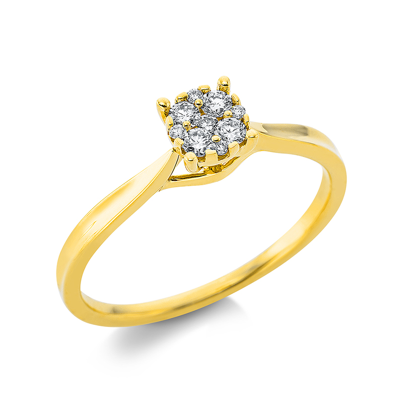 Image 90000308 - Ring 18 kt GG, 4 Brillanten 0,02 ct, TW-si, 5 Brillanten 0,12 ct, TW-si, ...