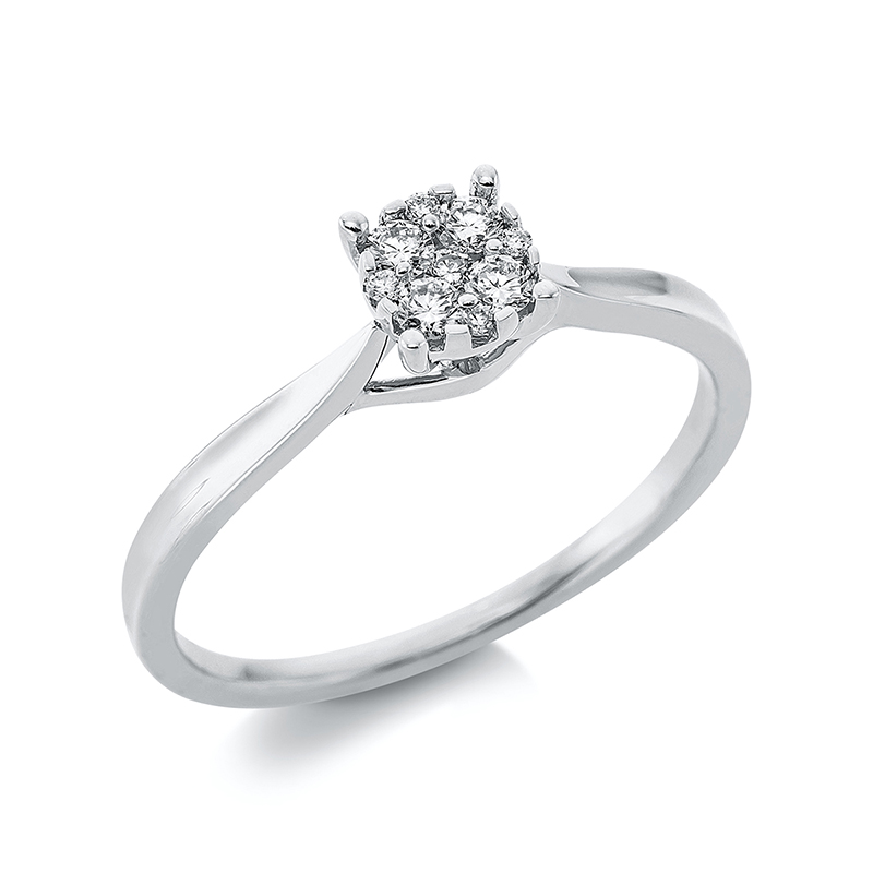 Image 90000310 - Ring 18 kt WG, 5 Brillanten 0,11 ct, TW-si, 4 Brillanten 0,02 ct, TW-si, ...