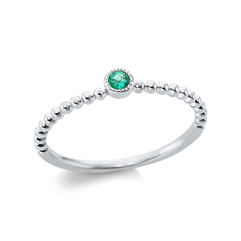 Image 90000311 - Ring Zarge 18 kt WG, 1 Smaragd 0,05 ct grün, H:3,2 mm, B:3,2 mm, ...