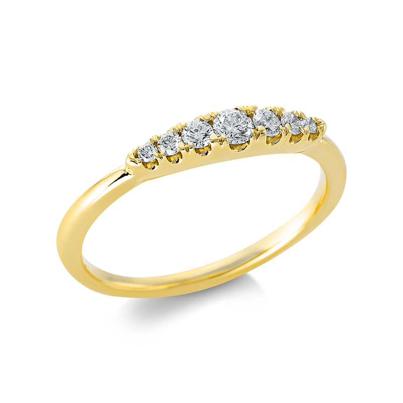 Image 90000333 - Ring 18 kt GG, 2 Brillanten 0,02 ct, TW-si, 2 Brillanten 0,05 ct, TW-si, 1 Brill. 0,04 ...