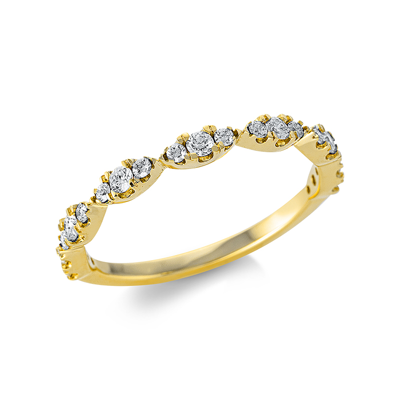 Image 90000338 - Ring 14 kt GG, 21 Brillanten 0,29 ct, TW-si, Weite:52 =*=*= Unterkategorie: Modern ...