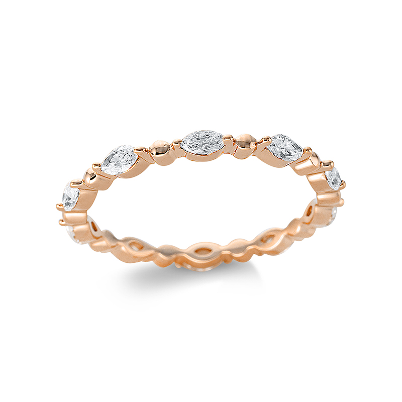 Image 90000339 - Ring 18 kt RG, 10 Navette 0,63 ct, TW-si, B:2,3 mm, Weite:54 =*=*= Unterkategorie: ...