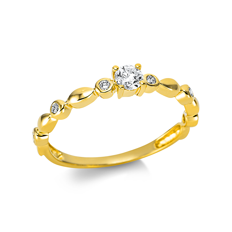 Image 90000350 - Ring 18 kt GG, 7 Brillanten 0,24 ct, TW-si, H:3,5 mm, B:3,4 mm, S:2,8 mm, ...