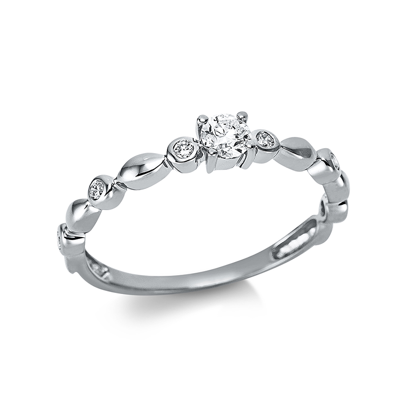 Image 90000352 - Ring 18 kt WG, 7 Brillanten 0,23 ct, TW-si, H:3,5 mm, B:3,4 mm, S:2,8 mm, ...