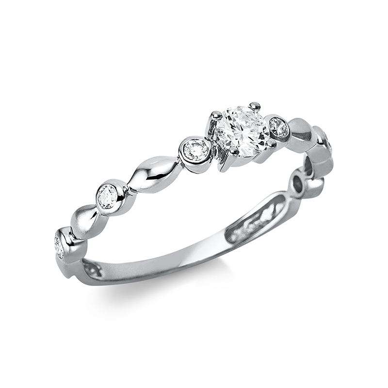 Image 90000357 - Ring 4er-Krappe 18 kt WG, 7 Brillanten 0,32 ct, TW-si, H:3,7 mm, B:3,8 mm, S:2,9 mm, ...