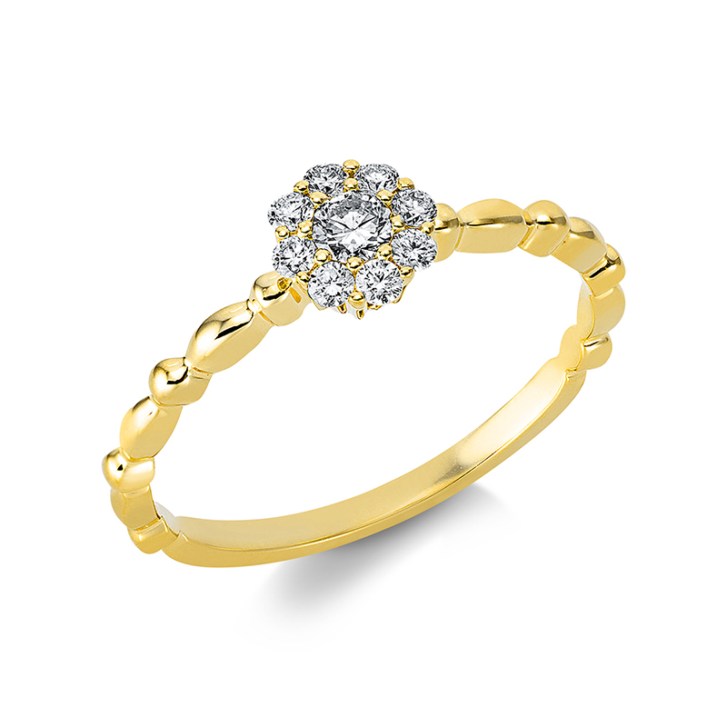 Image 90000358 - Ring 18 kt GG, 9 Brillanten 0,21 ct, TW-si, H:5,8 mm, B:5,8 mm, S:3,2 mm, ...