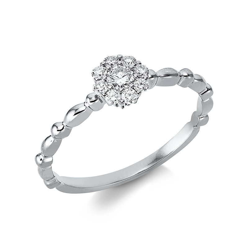 Image 90000359 - Ring 18 kt WG, 9 Brillanten 0,21 ct, TW-si, H:5,8 mm, B:5,8 mm, S:3,2 mm, ...