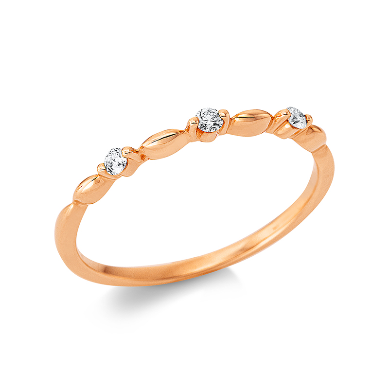 Image 90000362 - Ring 14 kt RG, 3 Brillanten 0,08 ct, TW-si, Weite:52,5 =*=*= Unterkategorie: Modern ...