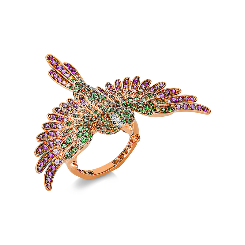 Image 90000370 - Ring 18 kt RG WG, 12 Brillanten 0,07 ct, TW-vsi, 2 Brillanten 0,01 ct, schwarz, 112 ...