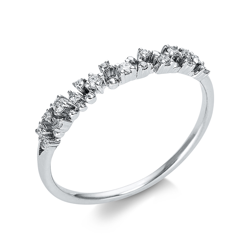 Image 90000372 - Ring 18 kt WG, 18 Brillanten 0,12 ct, TW-si, B:2,7 mm, Weite:53 =*=*= Unterkategorie: ...