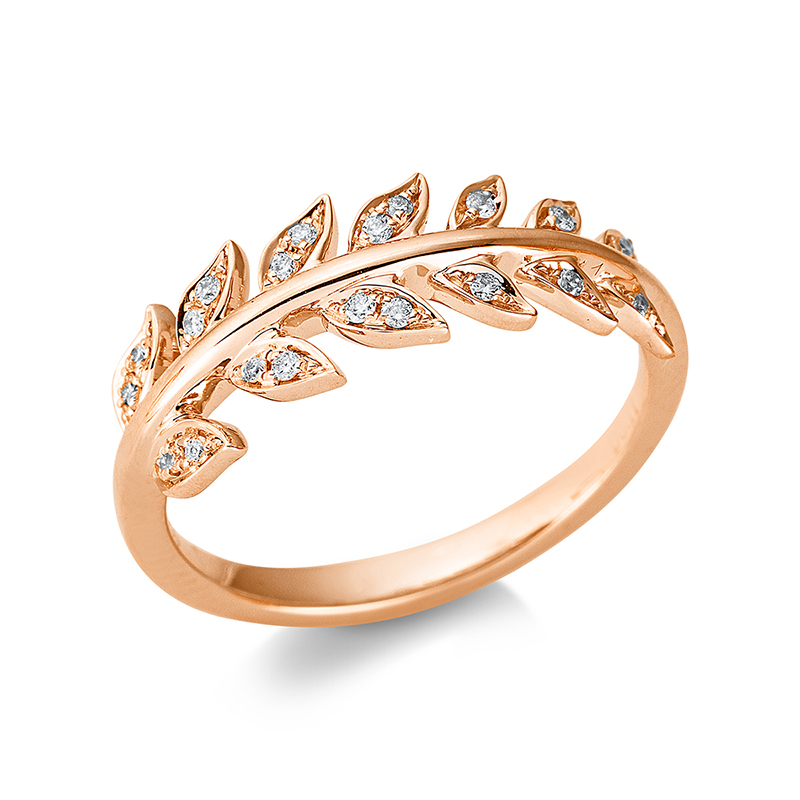 Image 90000374 - Ring 18 kt RG Feder, 22 Brillanten 0,11 ct, W-si, B:7,0 mm, ...