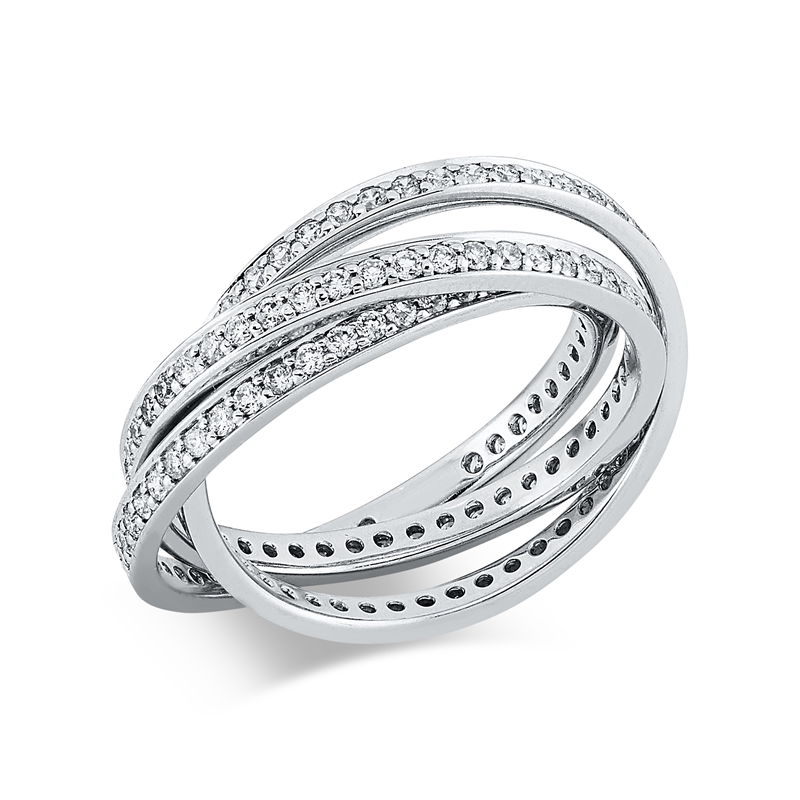 Image 90000375 - Ring 18 kt WG, 144 Brillanten 0,98 ct, W-si, B:5,1 mm, Weite:53 =*=*= Unterkategorie: ...