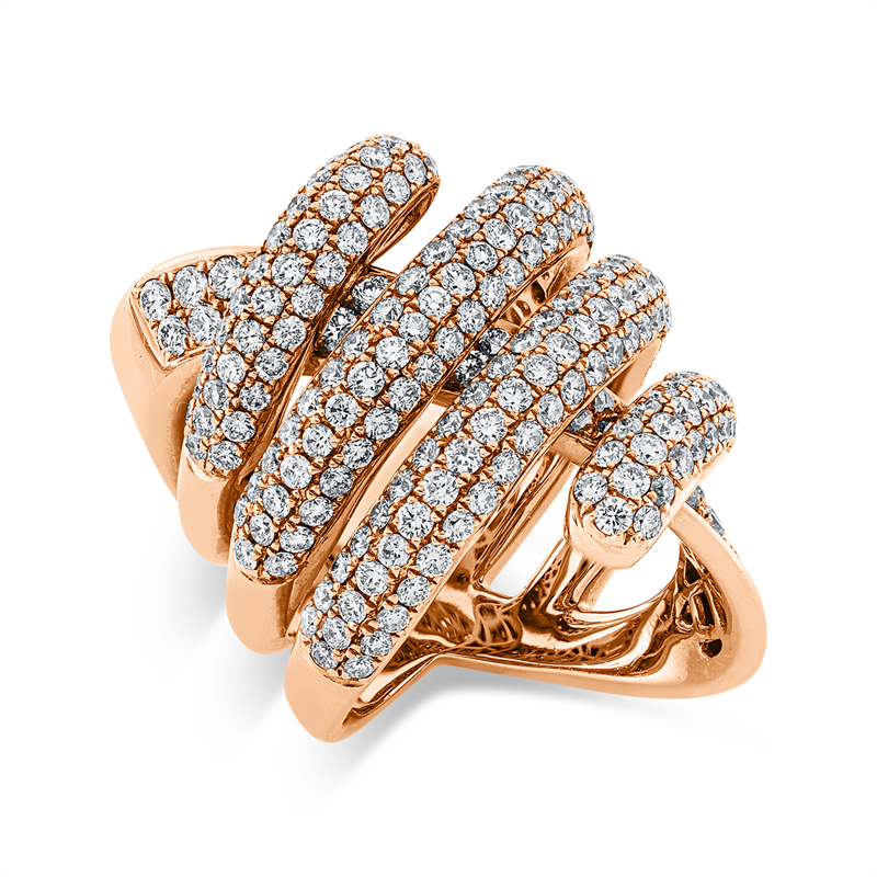 Image 90000376 - Ring 18 kt RG, 244 Brillanten 4,19 ct, TW-vsi, B:24,8 mm, ...