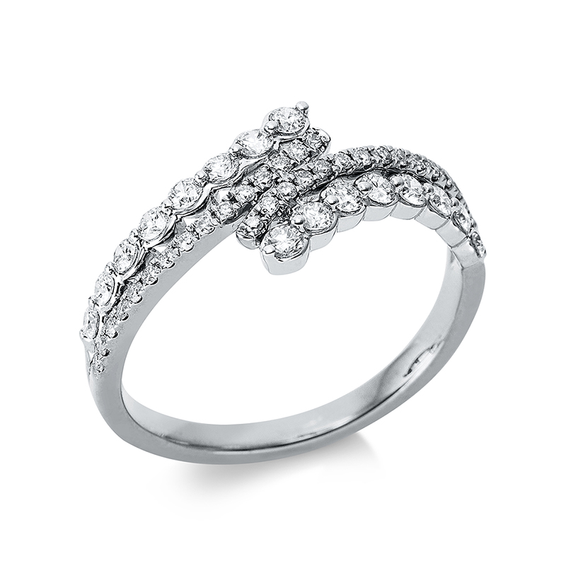 Image 90000381 - Ring 18 kt WG, 16 Brillanten 0,35 ct, TW-si, 30 Brillanten 0,14 ct, TW-si, ...