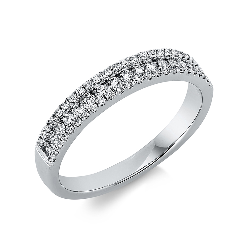 Image 90000385 - Ring 18 kt WG, 17 Brillanten 0,18 ct, TW-si, 48 Brillanten 0,16 ct, TW-si, ...