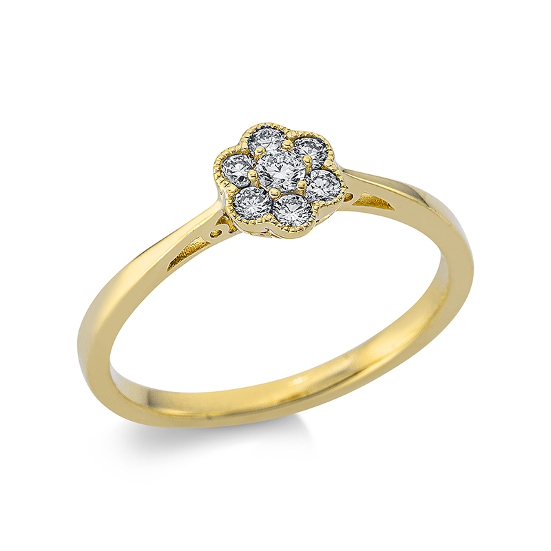 Image 90000386 - Ring 18 kt GG, 7 Brillanten 0,19 ct, TW-si, Weite:56 =*=*= Unterkategorie: Illusion ...