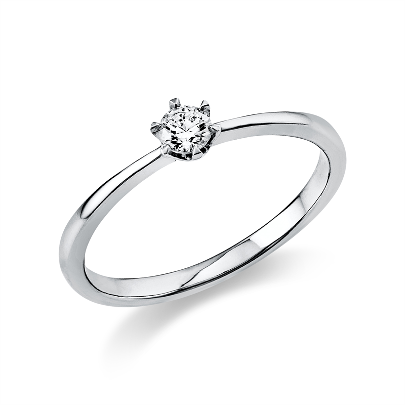 Image 90000417 - Ring 6er-Krappe 18 kt WG, 1 Brill. 0,15 ct, TW-si, B:2,1 mm, ...