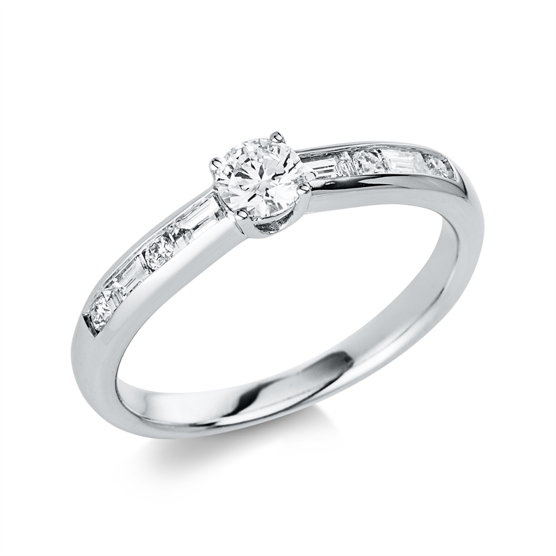 Image 90000434 - Ring 4er-Krappe 14 kt WG, 4 Brillanten 0,07 ct, TW-si, 1 Brill. 0,25 ct, TW-si, 4 ...