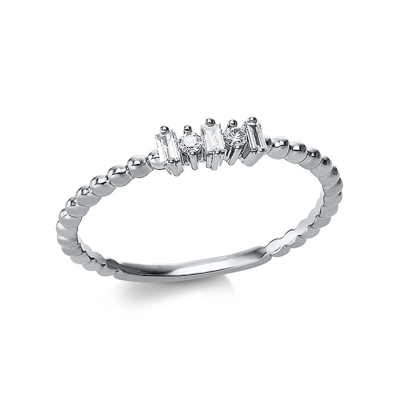 Image 90000443 - Ring 18 kt WG, 5 Brillanten 0,08 ct, TW-si, Weite:53 =*=*= Unterkategorie: Baguette, ...
