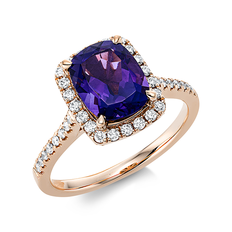 Image 90000998 - Ring 4er-Krappe 18 kt RG, 18 Brillanten 0,16 ct, TW-si, 32 Brillanten 0,20 ct, TW-si, 1 ...